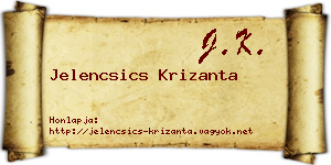 Jelencsics Krizanta névjegykártya